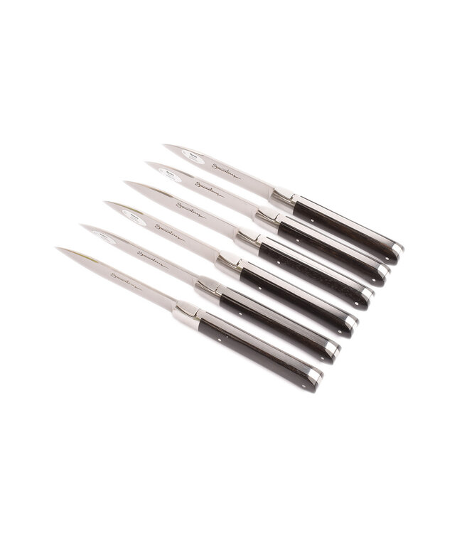 Sauveterre 6 steakmessen met heft in ebbenhout