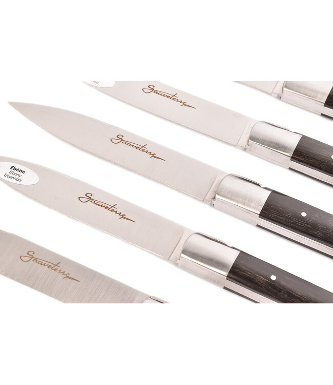 Sauveterre 6 steakmessen met heft in ebbenhout