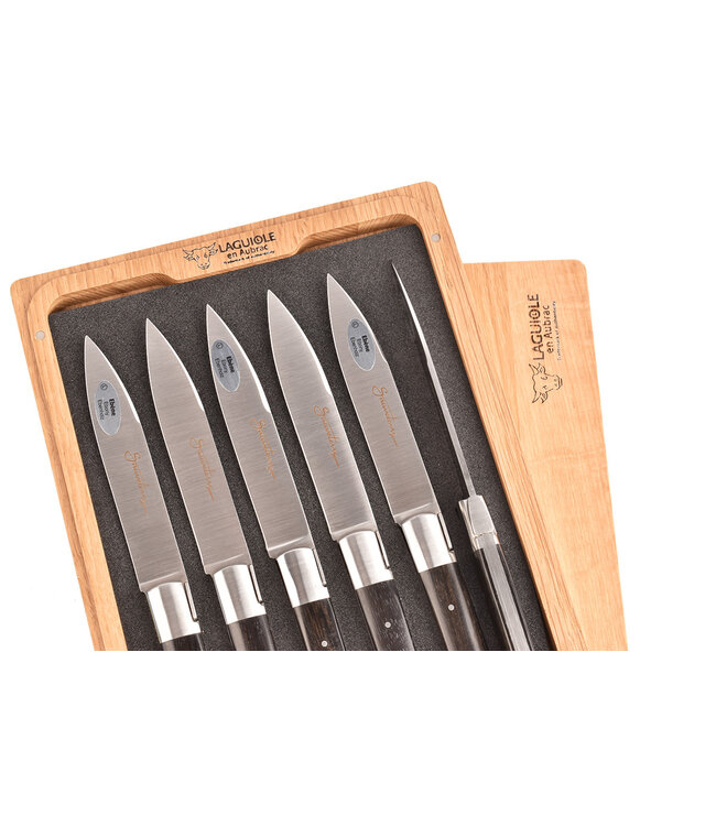 Sauveterre 6 steakmessen met heft in ebbenhout