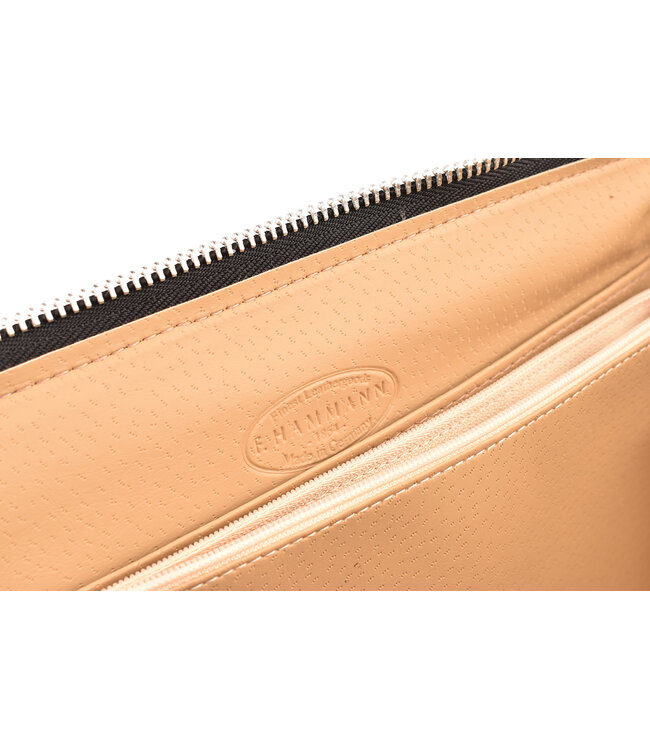 F.Hammann toilettas  kalfsleder bruin XL