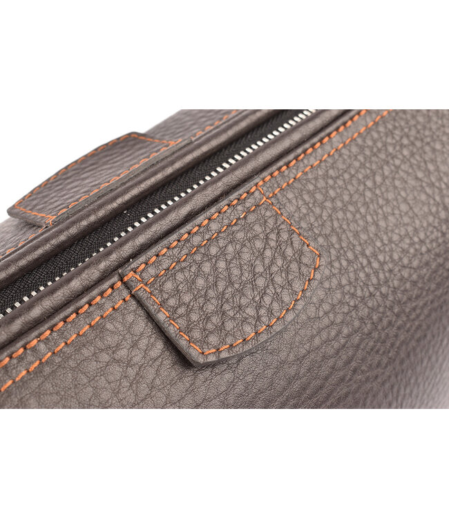 F.Hammann toilettas  kalfsleder bruin XL