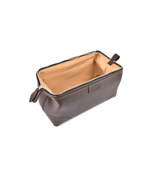 F.Hammann toilettas  kalfsleder bruin XL