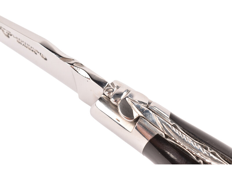 Laguiole en Aubrac 12cm buffel - platines guillochées - glanzend