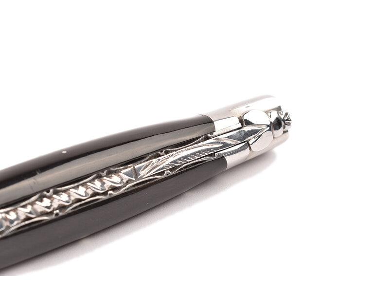 Laguiole en Aubrac 12cm buffel - platines guillochées - glanzend