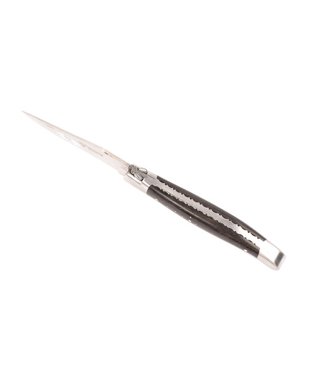 Laguiole en Aubrac 12cm ebbenhout - guêpe - platines guillochées - mat