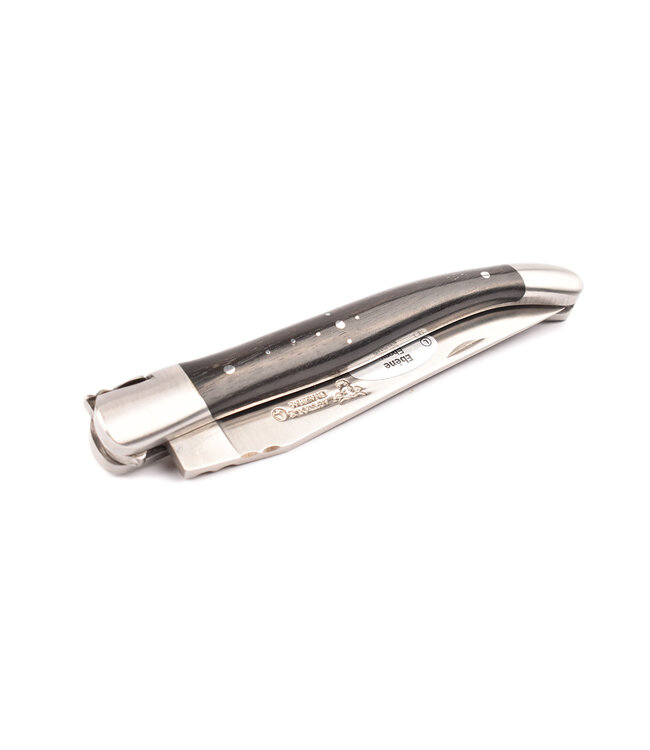 Laguiole en Aubrac 12cm ebben - guêpe - platines guillochées - mat