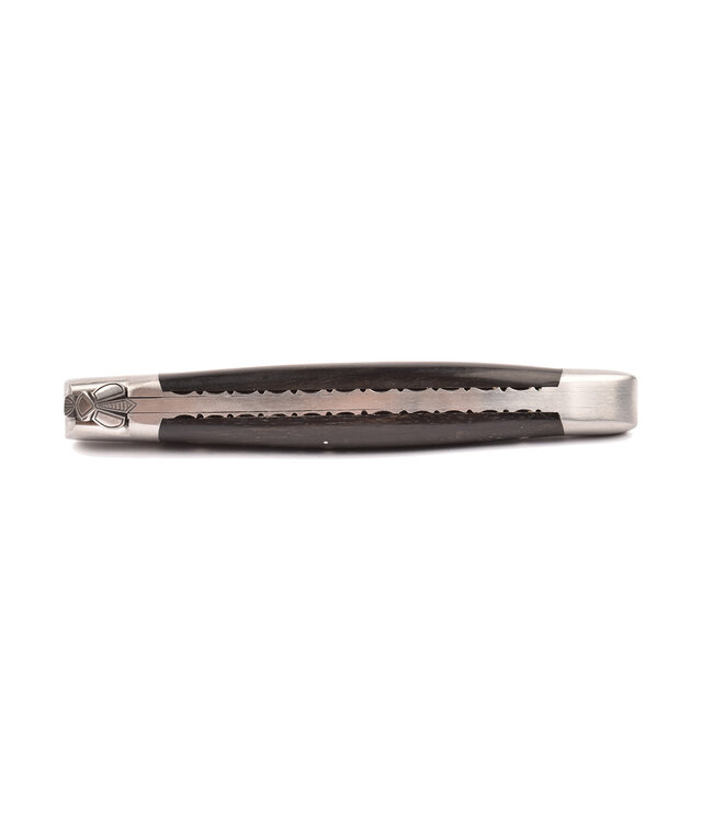 Laguiole en Aubrac 12cm ebbenhout - guêpe - platines guillochées - mat