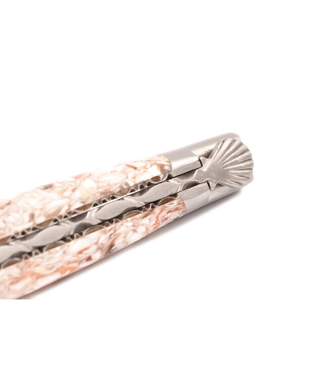 Laguiole en Aubrac 12cm sint-jacobschelp - bij in schelpmotief - platines guillochées - mat