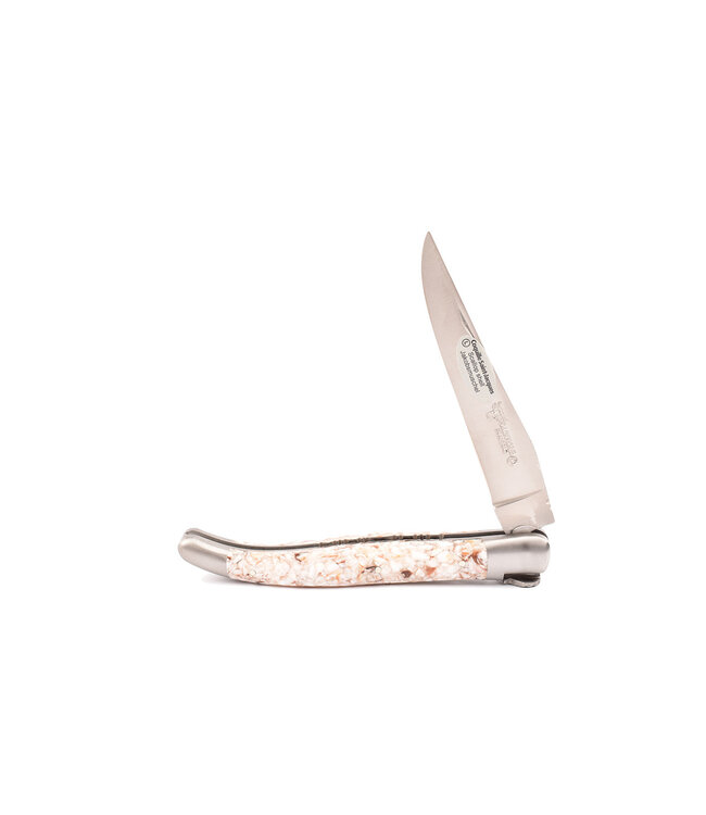 Laguiole en Aubrac 12cm sint-jacobschelp - bij in schelpmotief - platines guillochées - mat