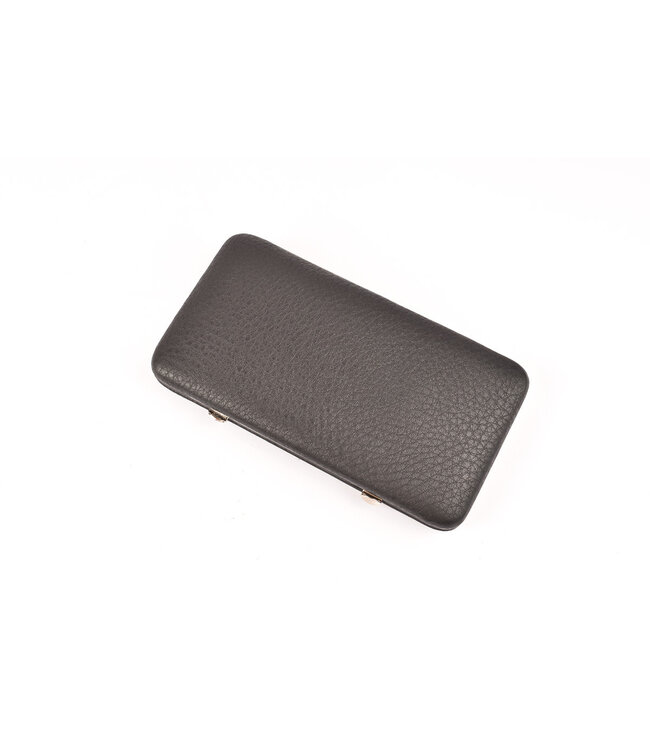 Dreiturm 7-delig etui met nageltang en 2 scharen - zwart kalfsleder (hardcase)