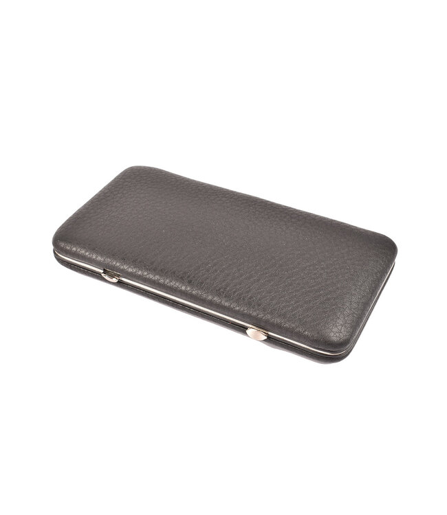 Dreiturm 7-delig etui (hardcase) met nageltang en 2 scharen - zwart kalfsleer