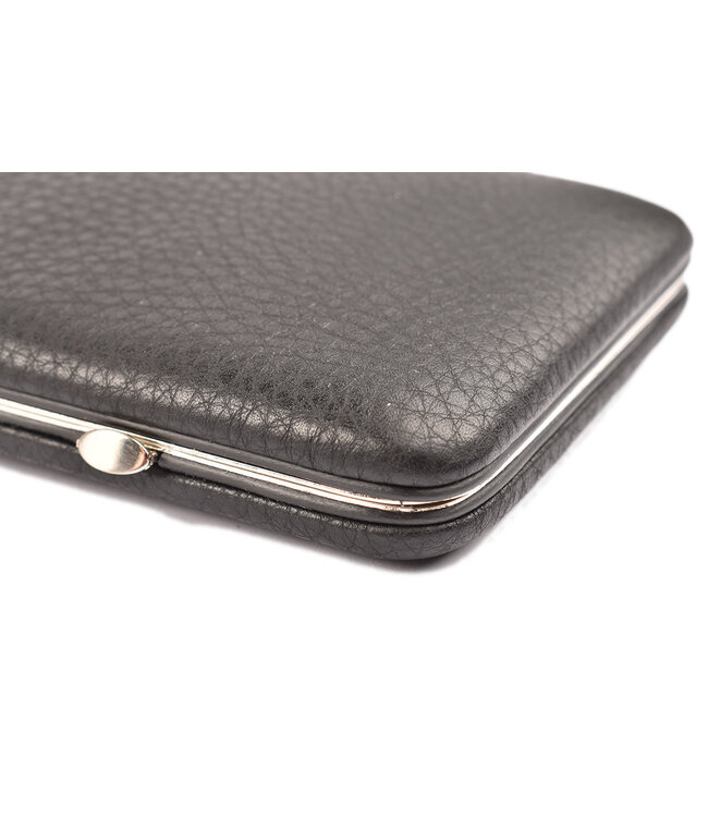 Dreiturm 7-delig etui (hardcase) met nageltang en 2 scharen - zwart kalfsleer
