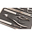 Dreiturm 7-delig etui (hardcase) met nageltang en 2 scharen - zwart kalfsleer