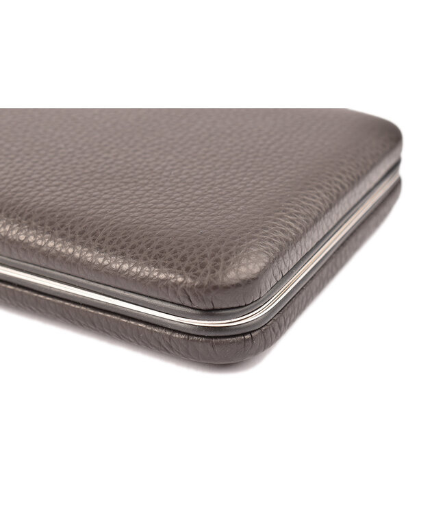 Dreiturm 7-delig etui met nageltang en 2 scharen - umbra donkerbruin leder (hardcase)