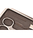 Dreiturm 7-delig etui met nageltang en 2 scharen - umbra donkerbruin leder (hardcase)