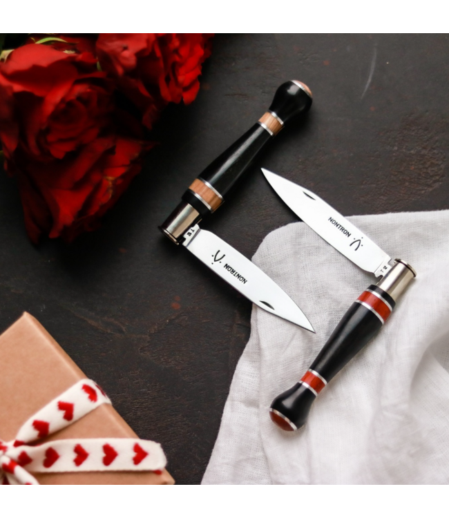 Nontron 9cm boule - ebben en padouk - marqueterie