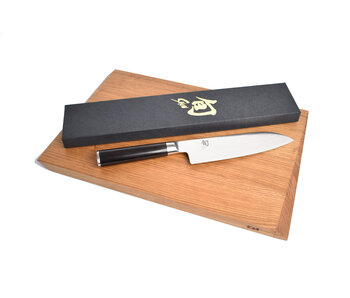 Kai Eindejaarsaanbieding Kai Shun santoku 18cm + gratis houten snijplank
