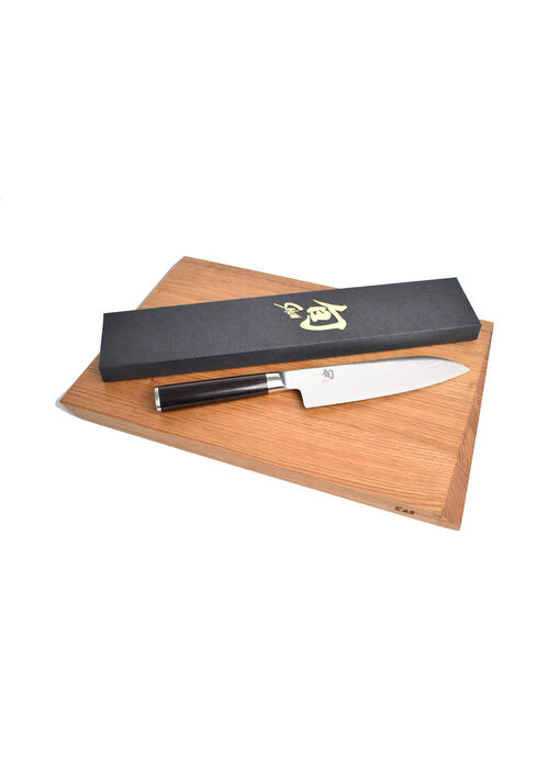 Kai Eindejaarsaanbieding Kai Shun santoku 18cm + gratis houten snijplank