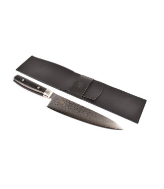 Liam's zwart lederen messenhoes voor één mes van 20cm