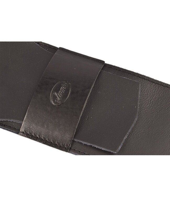 Liam's zwart lederen messenhoes voor één mes van 20cm