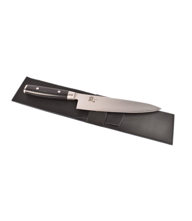 Liam's zwart lederen messenhoes voor één mes van 20cm