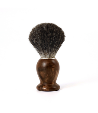 Gentleman Barbier grijze dasharen scheerkwast - heft in ronce de noyer - nr. 12