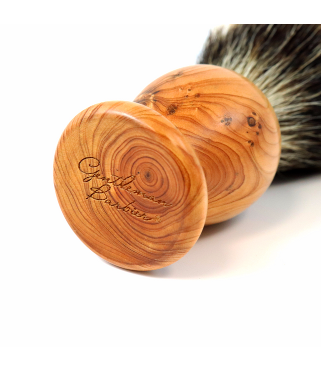 Gentleman Barbier grijze dasharen scheerkwast - heft in bois de cade - nr. 12