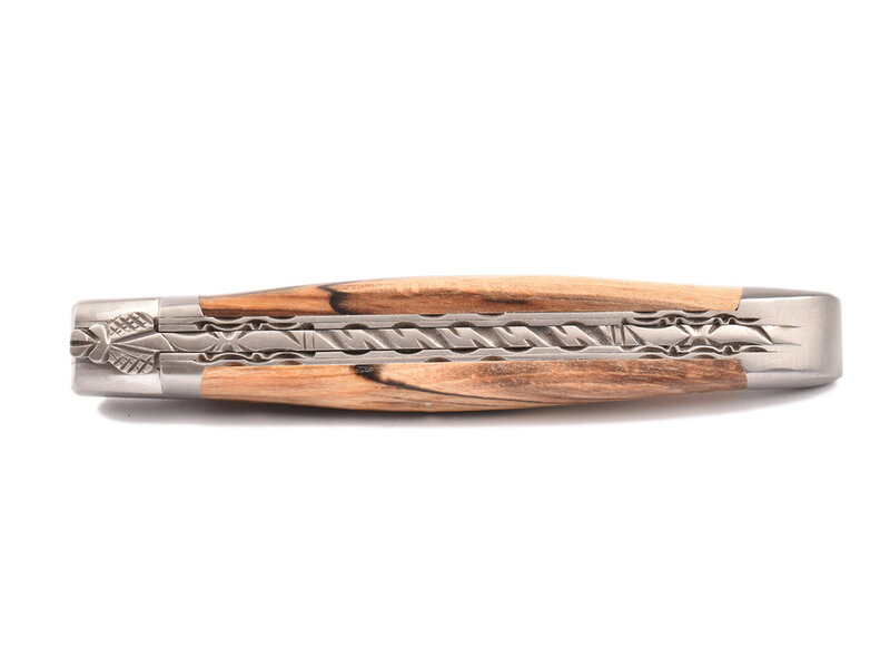 Laguiole en Aubrac 12cm bois d'Aubrac - double platines - mat