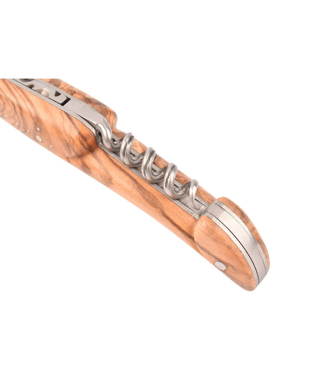 Laguiole en Aubrac 12cm olijfhout - plein manche - kurkenterkker