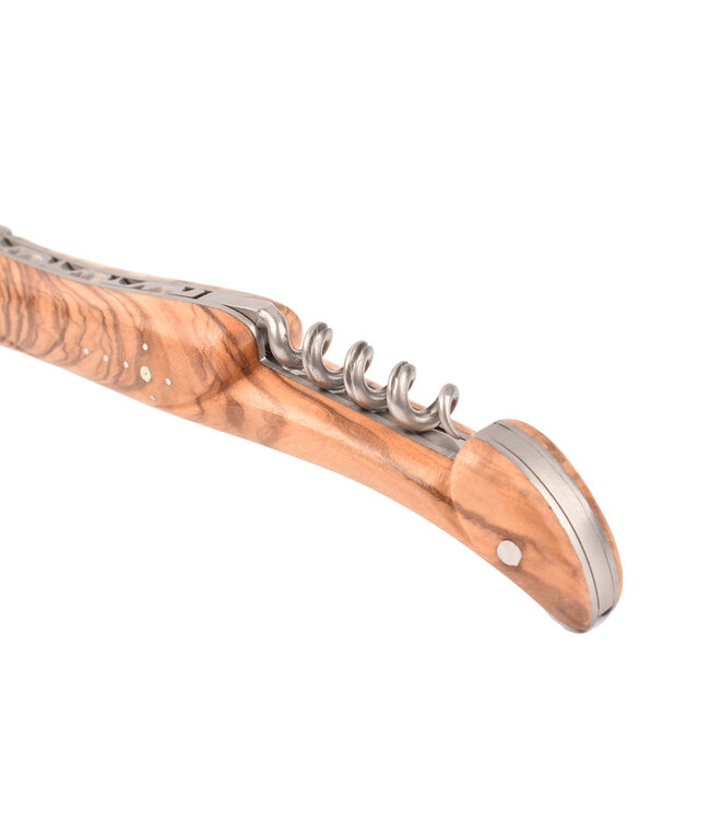 Laguiole en Aubrac 12cm olijfhout - plein manche - kurkenterkker