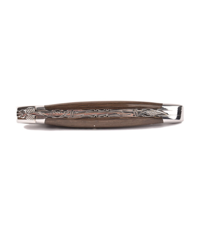 Laguiole en Aubrac 12cm moeraseik - platines guillochées - glanzend