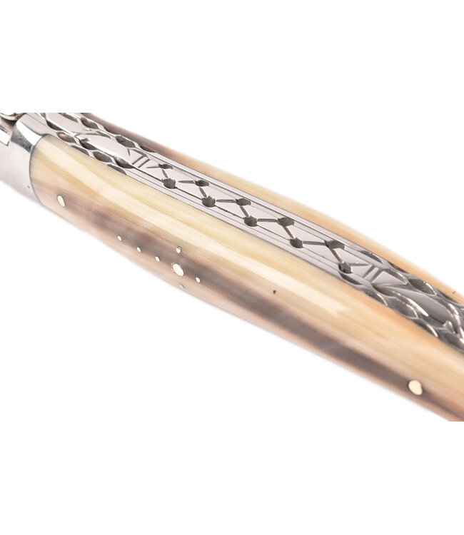 Laguiole en Aubrac 12cm pointe de corne - double platines - glanzend