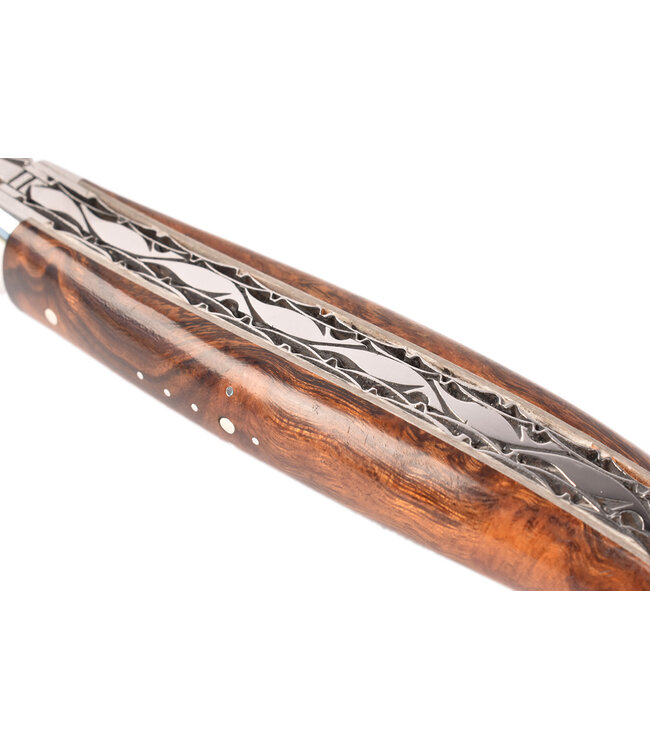 Laguiole en Aubrac 12cm loupe bois de fer - double platines - glanzend