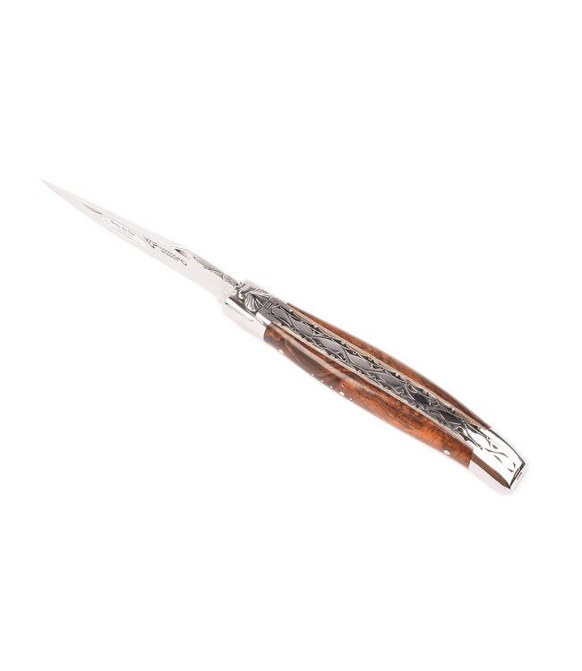 Laguiole en Aubrac 12cm loupe bois de fer - double platines - glanzend