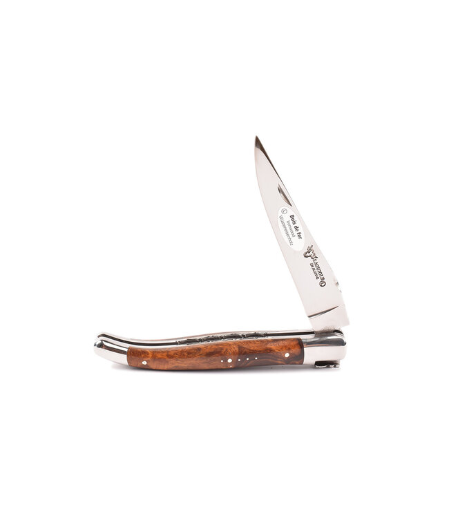 Laguiole en Aubrac 12cm loupe bois de fer - double platines - glanzend