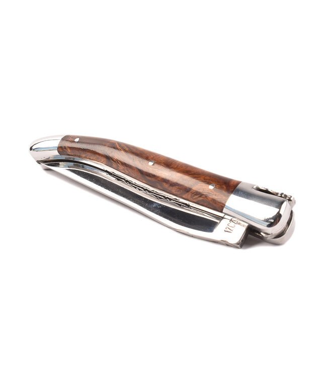 Laguiole en Aubrac 12cm loupe bois de fer - double platines - glanzend