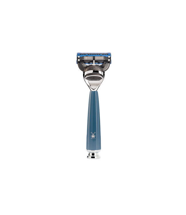 Muhle Rytmo scheerset in blauw edelhars - Gillette® Fusion5™ - kwast black fibre