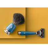 Muhle Rytmo scheerset in blauw kunsthars - Gillette® Fusion5™ - kwast black fibre