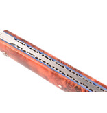 Laguiole en Aubrac 10cm capucin - loupe de peuplier - rouge - platines guillochées
