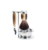 Muhle Vivo scheerset in harshoorn - zeepbakje - Gillette® Fusion5™ - kwast fibre