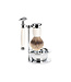 Muhle Sophist scheerset in wit porselein - zeepbakje - safety razor - kwast silvertip dassenhaar