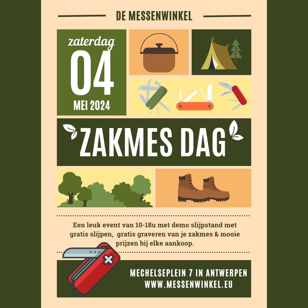 Kom naar de zakmesdag op zaterdag 4 mei (10-18u)