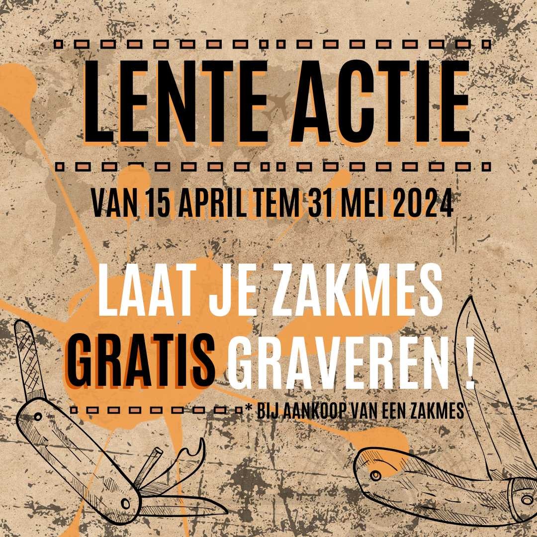 Lente actie: gratis graveren van je zakmes (15/4 tem 31/5)