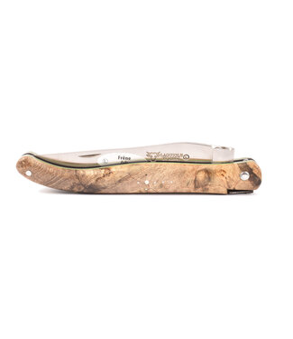 Laguiole en Aubrac 12cm as - groene plaatjes - plein manche - mat