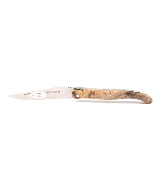 Laguiole en Aubrac 12cm as - groene plaatjes - plein manche - mat