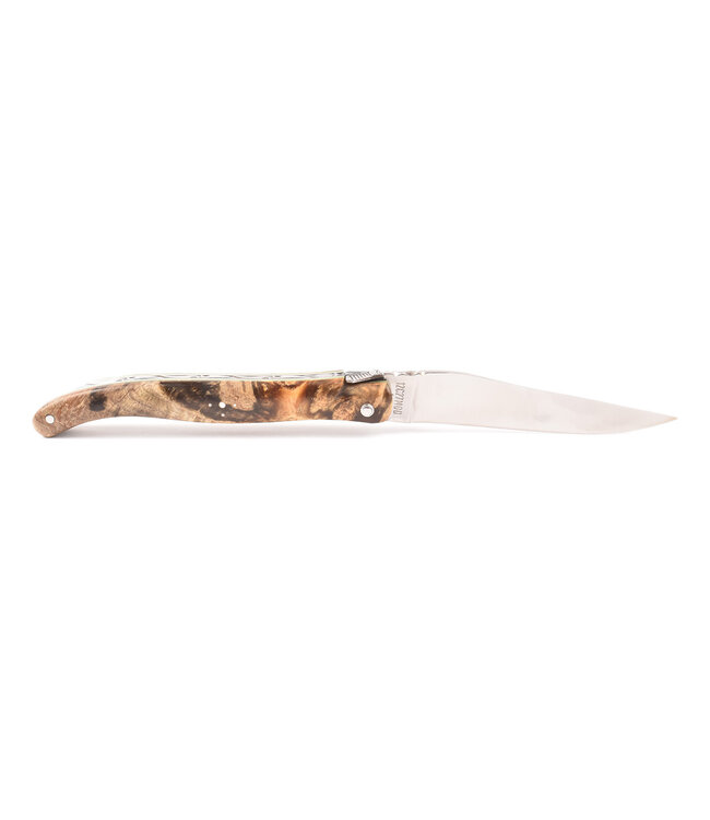 Laguiole en Aubrac 12cm as - groene plaatjes - plein manche - mat
