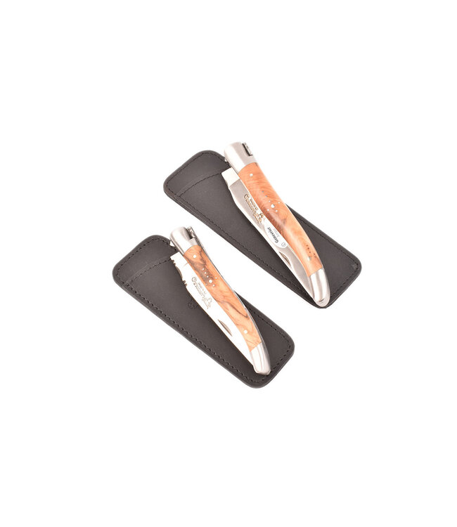 Laguiole en Aubrac étui - zwart - 9-10cm