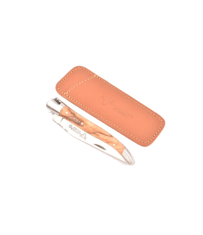 Laguiole en Aubrac étui - cognac - 9-10cm