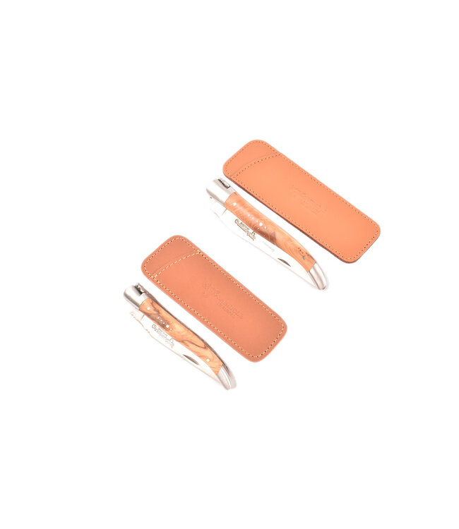 Laguiole en Aubrac étui - cognac - 11-12cm