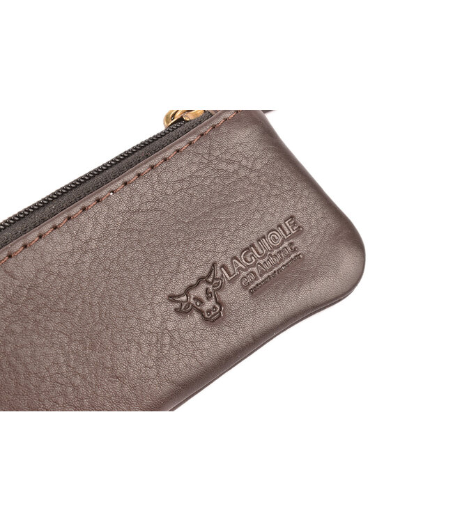 Laguiole en Aubrac étui met rits - bruin - 12cm